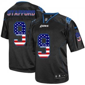 Jerseys Factory Cheap Nike Lions #9 Matthew Stafford Black Men's