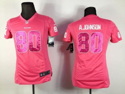 Jerseys Factory Cheap Nike Texans #80 Andre Johnson Pink Sweethe