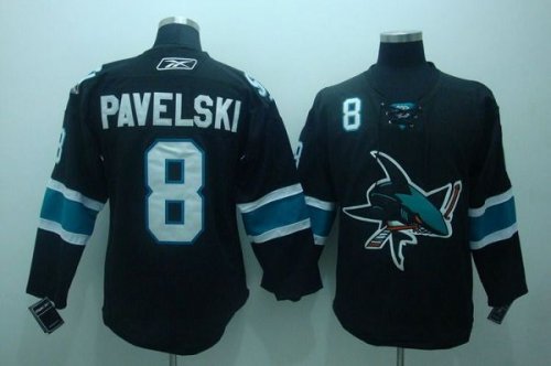 Jerseys Factory Cheap Sharks #8 Joe Pavelski Embroidered Black N