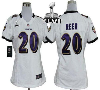 Jerseys Factory Cheap Nike Ravens #20 Ed Reed White Super Bowl X