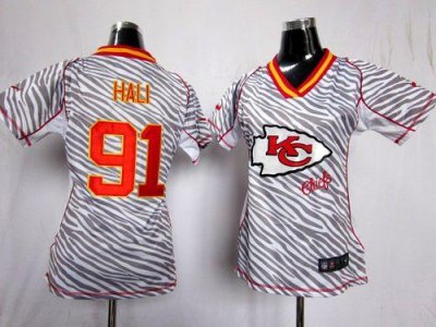 Jerseys Factory Cheap Nike Chiefs #91 Tamba Hali Zebra Women's E