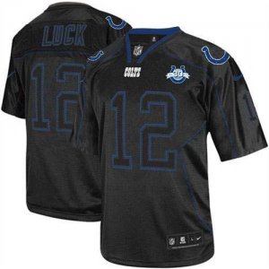 Jerseys Factory Cheap Nike Colts #12 Andrew Luck Lights Out Blac