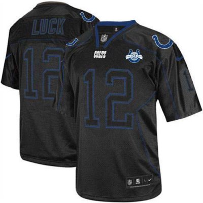 Jerseys Factory Cheap Nike Colts #12 Andrew Luck Lights Out Blac