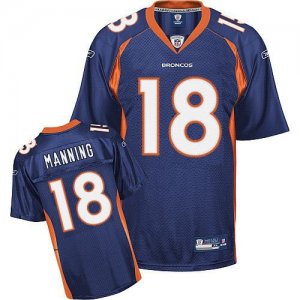Jerseys Factory Cheap Broncos #18 Peyton Manning Blue Embroidere
