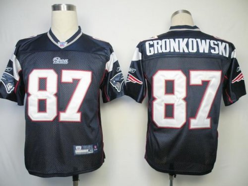 Jerseys Factory Cheap Patriots #87 Rob Gronkowski Dark Blue Stit