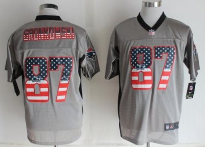 Jerseys Factory Cheap Nike Patriots #87 Rob Gronkowski Grey Men'