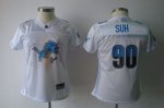 Jerseys Factory Cheap Lions #90 Ndamukong Suh White 2011 Women's