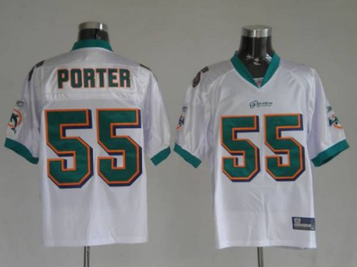 Jerseys Factory Cheap Dolphins Joey Porter #55 White Stitched NF