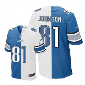 Jerseys Factory Cheap Nike Lions #81 Calvin Johnson Blue/White M