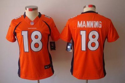 Jerseys Factory Cheap Nike Broncos #18 Peyton Manning Orange Tea