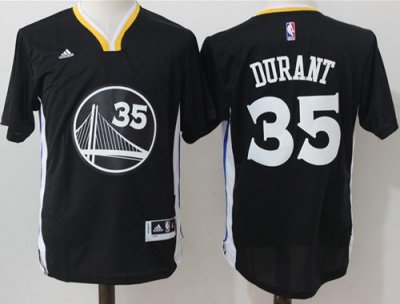 Jerseys Factory Cheap Warriors #35 Kevin Durant Black Slate Stit