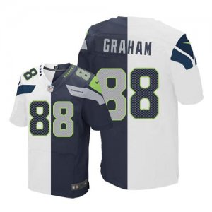 Jerseys Factory Cheap Nike Seahawks #88 Jimmy Graham White/Steel