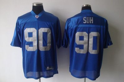 Jerseys Factory Cheap Lions #90 Ndamukong Suh Blue Throwback Sti