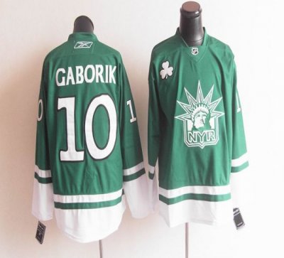 Jerseys Factory Cheap Rangers St Patty's Day #10 Marian Gaborik