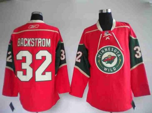 Jerseys Factory Cheap Wild #32 Niklas Backstrom Embroidered Red