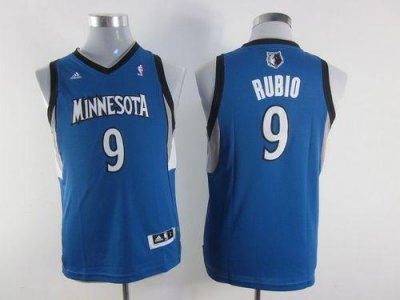 Jerseys Factory Cheap Timberwolves #9 Ricky Rubio Blue Embroider