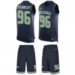 Jerseys Factory Cheap Nike Seahawks #96 Cortez Kennedy Steel Blu