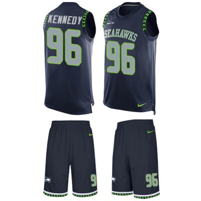 Jerseys Factory Cheap Nike Seahawks #96 Cortez Kennedy Steel Blu