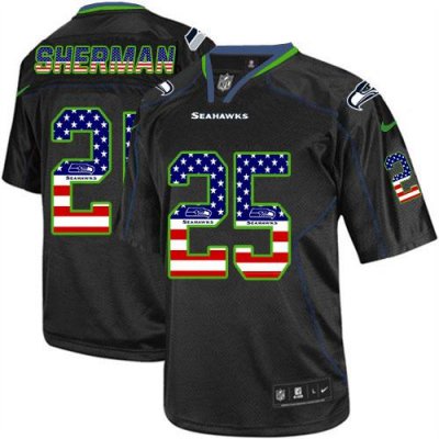 Jerseys Factory Cheap Nike Seahawks #25 Richard Sherman Black Me