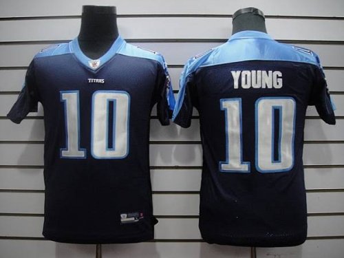 Jerseys Factory Cheap Titans #10 Vince Young Dark Blue Embroider