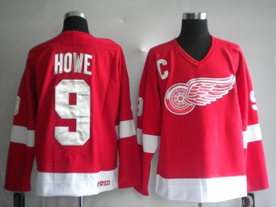 Jerseys Factory Cheap Red Wings #9 Gordie Howe Mitchell&Ness Emb