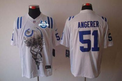 Jerseys Factory Cheap Nike Colts #51 Pat Angerer White With 30TH