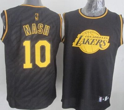 Jerseys Factory Cheap Lakers #10 Steve Nash Black Precious Metal