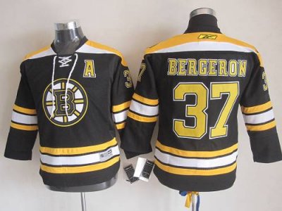 Jerseys Factory Cheap Bruins #37 Patrice Bergeron Black Embroide