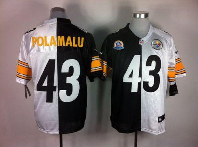 Jerseys Factory Cheap Nike Steelers #43 Troy Polamalu White/Blac