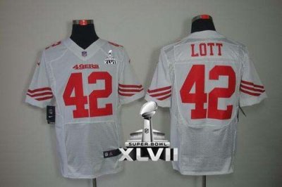 Jerseys Factory Cheap Nike 49ers #42 Ronnie Lott White Super Bow