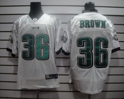 Jerseys Factory Cheap Eagles #36 Ronnie Brown White Stitched NFL