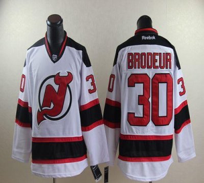Jerseys Factory Cheap Devils #30 Martin Brodeur Embroidered Whit