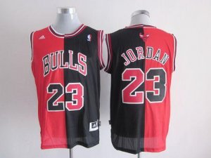Jerseys Factory Cheap Bulls #23 Michael Jordan Black/Red Split F