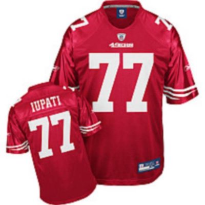 Jerseys Factory Cheap 49ers #77 Mike Iupati Red Stitched NFL Jer