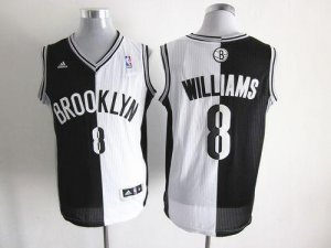 Jerseys Factory Cheap Nets #8 Deron Williams Black/White Split F