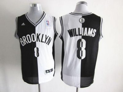Jerseys Factory Cheap Nets #8 Deron Williams Black/White Split F