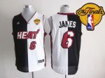 Jerseys Factory Cheap Heat #6 LeBron James Black/White Split Fas