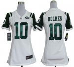 Jerseys Factory Cheap Nike Jets #10 Santonio Holmes White Women'