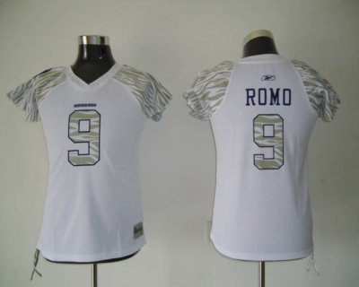 Jerseys Factory Cheap Cowboys #9 Tony Romo White Women's Zebra F