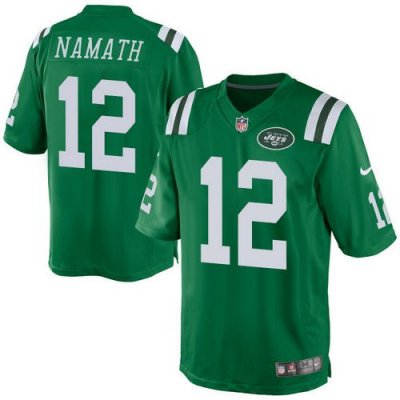 Jerseys Factory Cheap Nike Jets #12 Joe Namath Green Men's Stitc