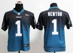 Jerseys Factory Cheap Nike Panthers #1 Cam Newton Black/Blue Men