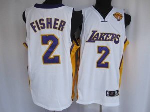 Jerseys Factory Cheap Lakers #2 Derek Fisher Stitched White Fina