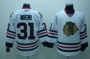 Jerseys Factory Cheap Blackhawks #31 Antti Niemi Embroidered Whi