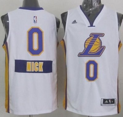 Jerseys Factory Cheap Lakers #0 Nick Young White 2014-15 Christm