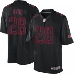 Jerseys Factory Cheap Nike 49ers #28 Carlos Hyde Black Men's Sti