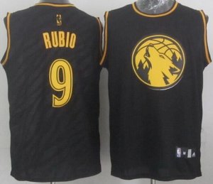 Jerseys Factory Cheap Timberwolves #9 Ricky Rubio Black Precious