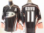 Jerseys Factory Cheap Ducks #11 Saku Koivu Embroidered Black Thi