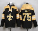 Jerseys Factory Cheap Nike Saints #75 Andrus Peat Black Player P