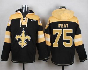 Jerseys Factory Cheap Nike Saints #75 Andrus Peat Black Player P