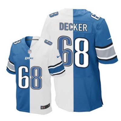Jerseys Factory Cheap Nike Lions #68 Taylor Decker Blue/White Me